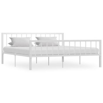 Estructura De Cama De Metal Blanco 180x200 Cm