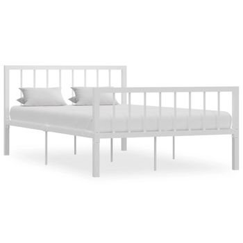 Estructura De Cama De Metal Blanco 120x200 Cm