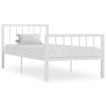 Estructura De Cama De Metal Blanco 90x200 Cm