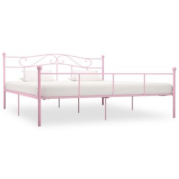 Estructura De Cama De Metal Rosa 180x200 Cm