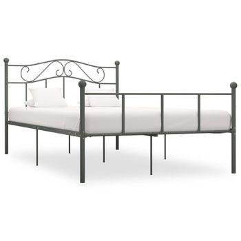 Estructura De Cama De Metal Gris 120x200 Cm