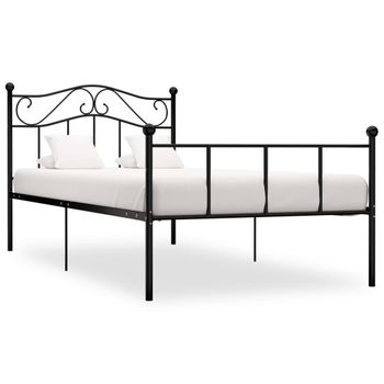 Estructura De Cama De Metal Negro 100x200 Cm