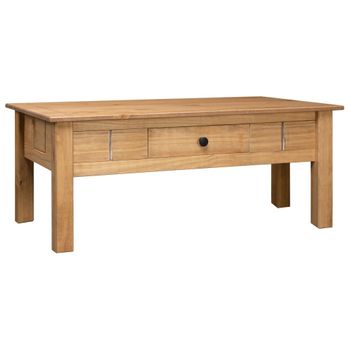 Mesa De Centro De Madera De Pino Panamá Range 100x60x45 Cm Marrón