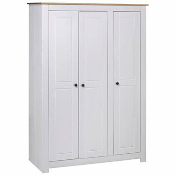 Armario De 3 Puertas Pino Panamá Range Blanco 118x50x171,5 Cm