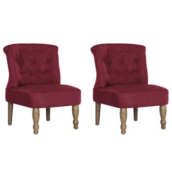 Sillones Franceses 2 Unidades De Tela Color Vino Tinto Rojo