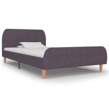 Estructura De Cama De Tela Gris Topo 90x200 Cm