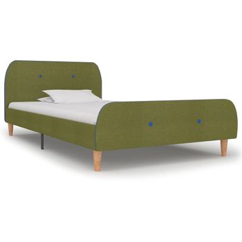 Estructura De Cama De Tela Verde 90x200 Cm