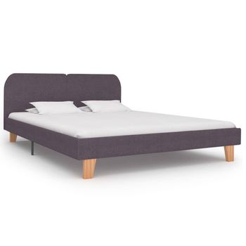 Estructura De Cama De Tela Gris Topo 180x200 Cm