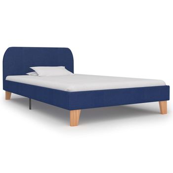 Estructura De Cama De Tela Azul 90x200 Cm