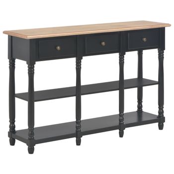 Mesa Consola De Mdf Negra 120x30x76 Cm