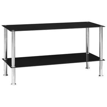 Mesa De Centro De Vidrio Templado Negro 110x43x60 Cm