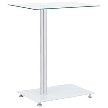 Mesa Auxiliar En U Vidrio Templado Transparente 45x30x58 Cm