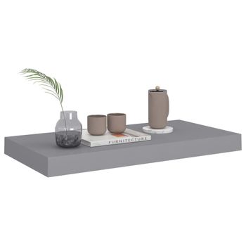 Estante Flotante De Pared Mdf Gris 50x23x3,8 Cm