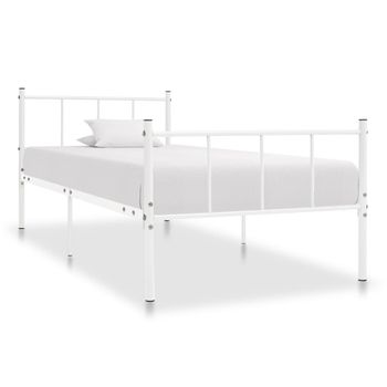 Estructura De Cama De Metal Blanco 90x200 Cm