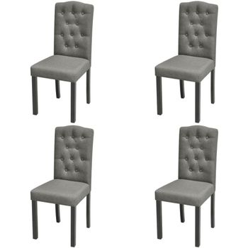 Sillas De Comedor Giratorias 4 Unidades Tela Gris