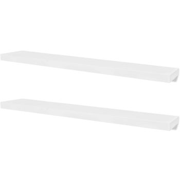 Estantes Flotantes De Pared 2 Uds Mdf Blanco Para Libros/dvd