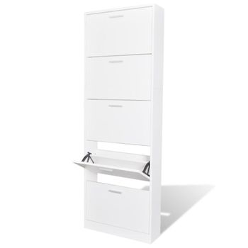 Mueble Zapatero Blanco Con 5 Compartimentos