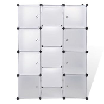 Armario Modular Con 9 Compartimentos Blanco 37x115x150 Cm