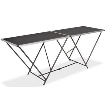 Mesa Para Empapelar Plegable De Mdf Y Aluminio 200x60x78 Cm Negro