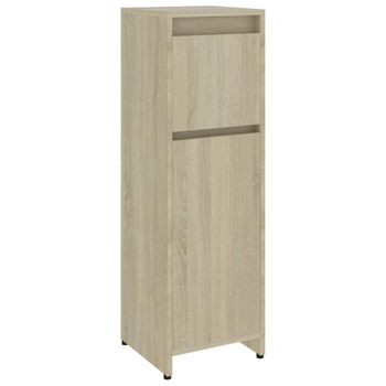 Armario De Baño Madera Contrachapada Color Roble 30x30x95 Cm Marrón