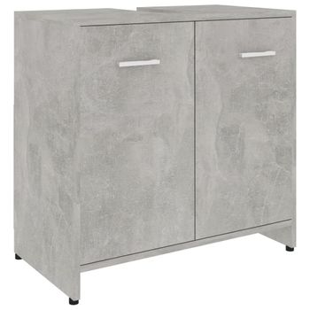 Armario De Baño Madera Contrachapada Gris Hormigón 60x33x61 Cm