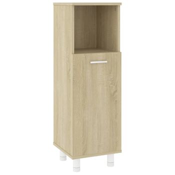 Armario De Baño Madera Contrachapada Color Roble 30x30x95 Cm Marrón