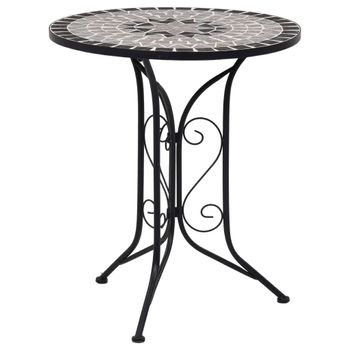 Mesa Bistro De Mosaico Cerámica Gris 61 Cm