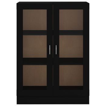 Vitrina De Madera Contrachapada Negro 82,5x30,5x115 Cm