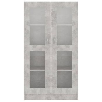 Vitrina De Madera Contrachapada Gris Hormigón 82,5x30,5x150cm