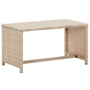 Mesa De Centro De Ratán Sintético Gris 70x40x38 Cm Beige