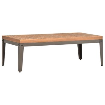 Mesa De Centro De Jardín Madera Maciza De Acacia 110x55x36 Cm Marrón