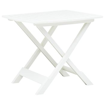 Mesa De Jardín Plegable De Plástico Blanco 79x72x70 Cm