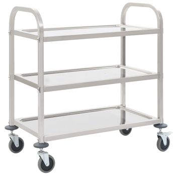 Carrito De Cocina De 3 Alturas 95x45x83,5 Cm Acero Inoxidable Plateado