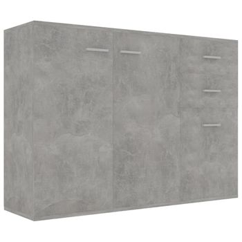 Aparador De Madera Contrachapada Gris Hormigón 105x30x75 Cm