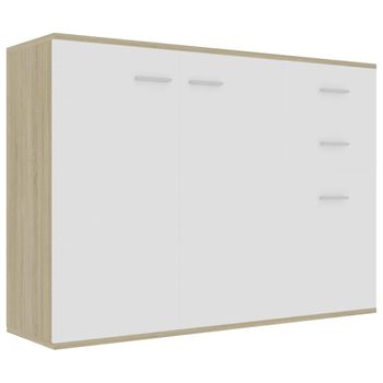 Aparador Madera Contrachapada Blanco Roble Sonoma 105x30x75 Cm