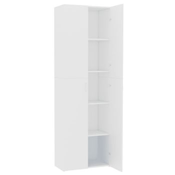 Armario De Oficina De Madera Contrachapada Blanco 60x32x190 Cm