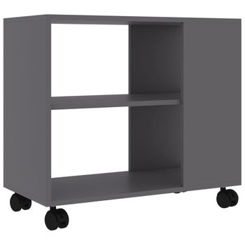 Mesa Auxiliar De Madera De Ingeniería Gris 70x35x55 Cm