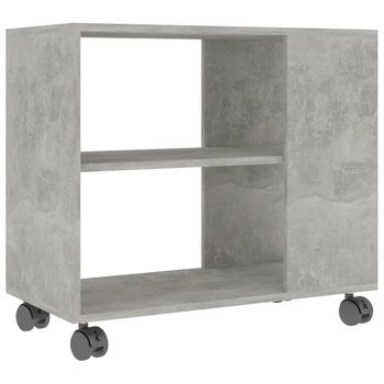 Mesa Auxiliar De Madera Contrachapada Gris Hormigón 70x35x55 Cm