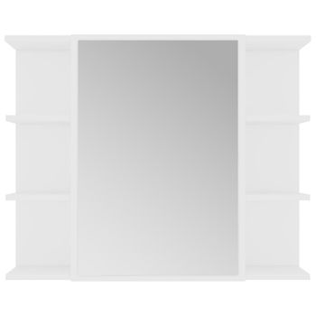 Armario De Espejo De Baño Madera Contrachapada 80x20,5x64 Cm Blanco