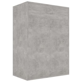 Mueble Zapatero De Contrachapada Gris Hormigón 60x35x84 Cm