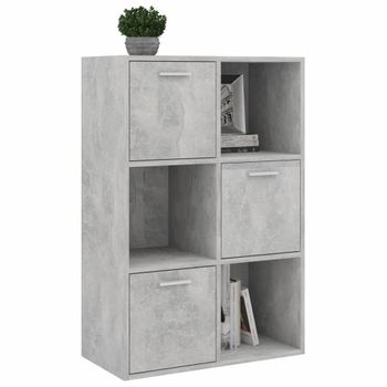 Armario Almacenamiento Madera Contrachapada Gris 60x29,5x90 Cm