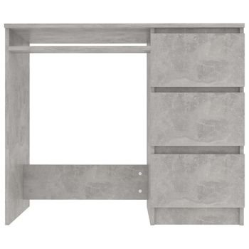 Escritorio De Madera Contrachapada Gris Hormigón 90x45x76 Cm