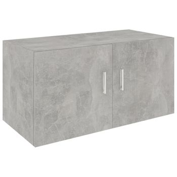 Armario De Pared Madera Contrachapada Gris Hormigón 80x39x40 Cm