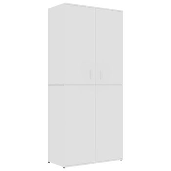 Mueble Zapatero De Madera Contrachapada Blanco 80x39x178 Cm