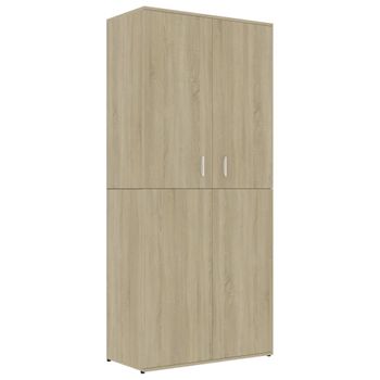 Mueble Zapatero Madera Contrachapada Color Roble 80x39x178 Cm Marrón