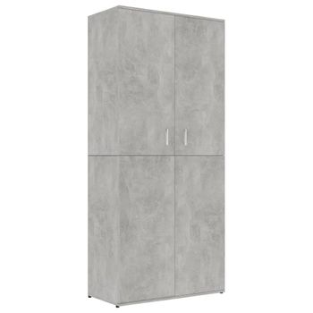 Mueble Zapatero Contrachapada Gris Hormigón 80x39x178 Cm