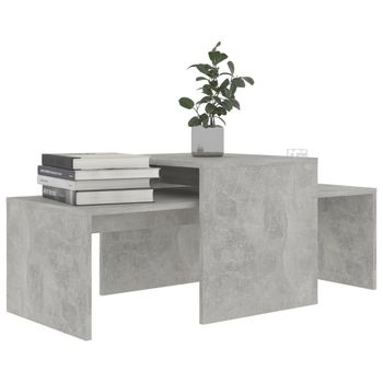 Mesa De Centro Madera Contrachapada Gris Hormigón 100x48x40 Cm