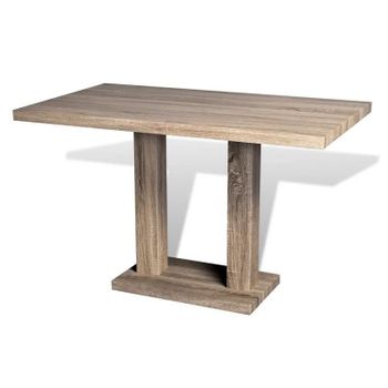 Mesa De Salón Comedor Rectangular De Mdf Apariencia De Roble Marrón