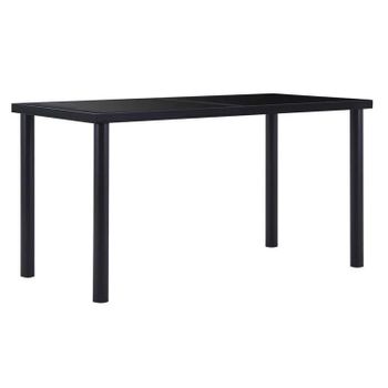 Mesa De Comedor De Vidrio Templado Negro 140x70x75 Cm