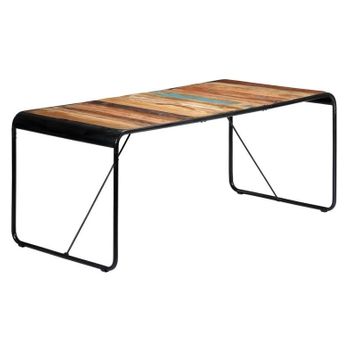 Mesa De Comedor De Madera Maciza Reciclada 180x90x76 Cm Multicolor